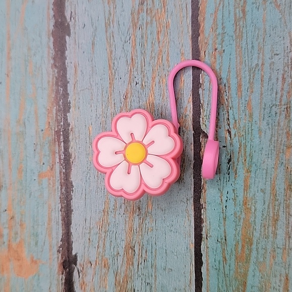 Pink Flower Straw Topper - Picture 3 of 5